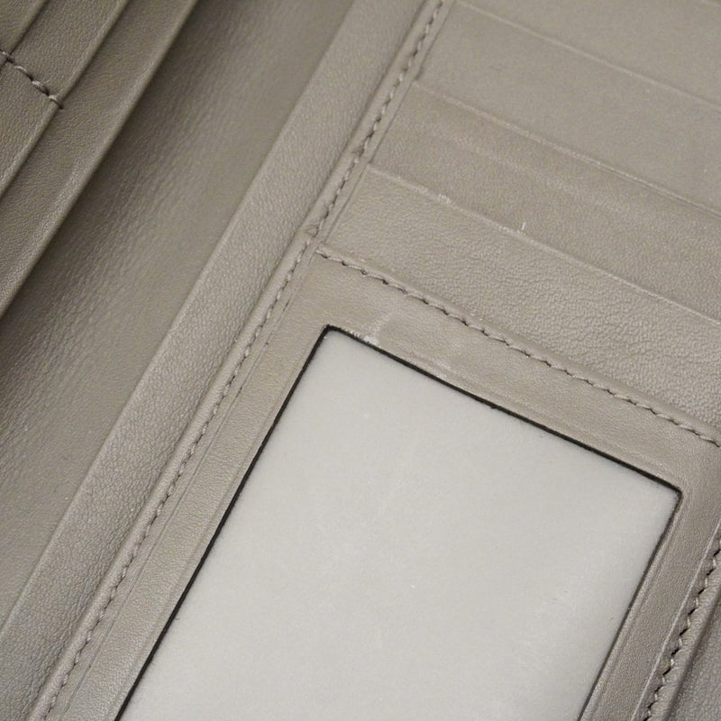 【6cb2775】グッチ 長財布 マイクログッチシマ 449364 レザー グレー シャンパンゴールド金具【中古】レディース