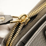 【6cb2775】グッチ 長財布 マイクログッチシマ 449364 レザー グレー シャンパンゴールド金具【中古】レディース