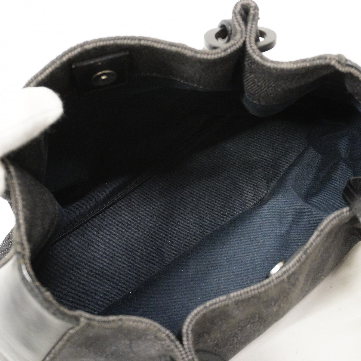 【6cb2776】グッチ ハンドバッグ 101919 デニム ブラック シルバー金具【中古】レディース