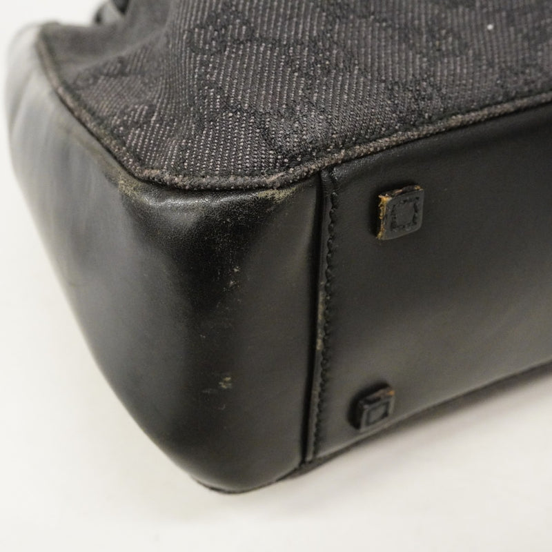 【6cb2776】グッチ ハンドバッグ 101919 デニム ブラック シルバー金具【中古】レディース
