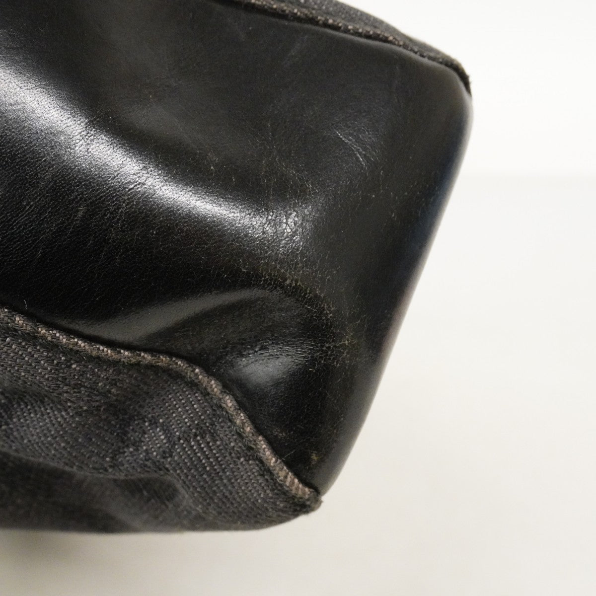 【6cb2776】グッチ ハンドバッグ 101919 デニム ブラック シルバー金具【中古】レディース