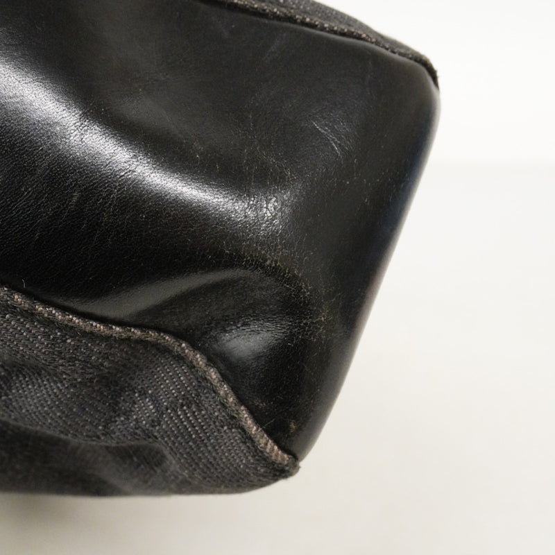 【6cb2776】グッチ ハンドバッグ 101919 デニム ブラック シルバー金具【中古】レディース