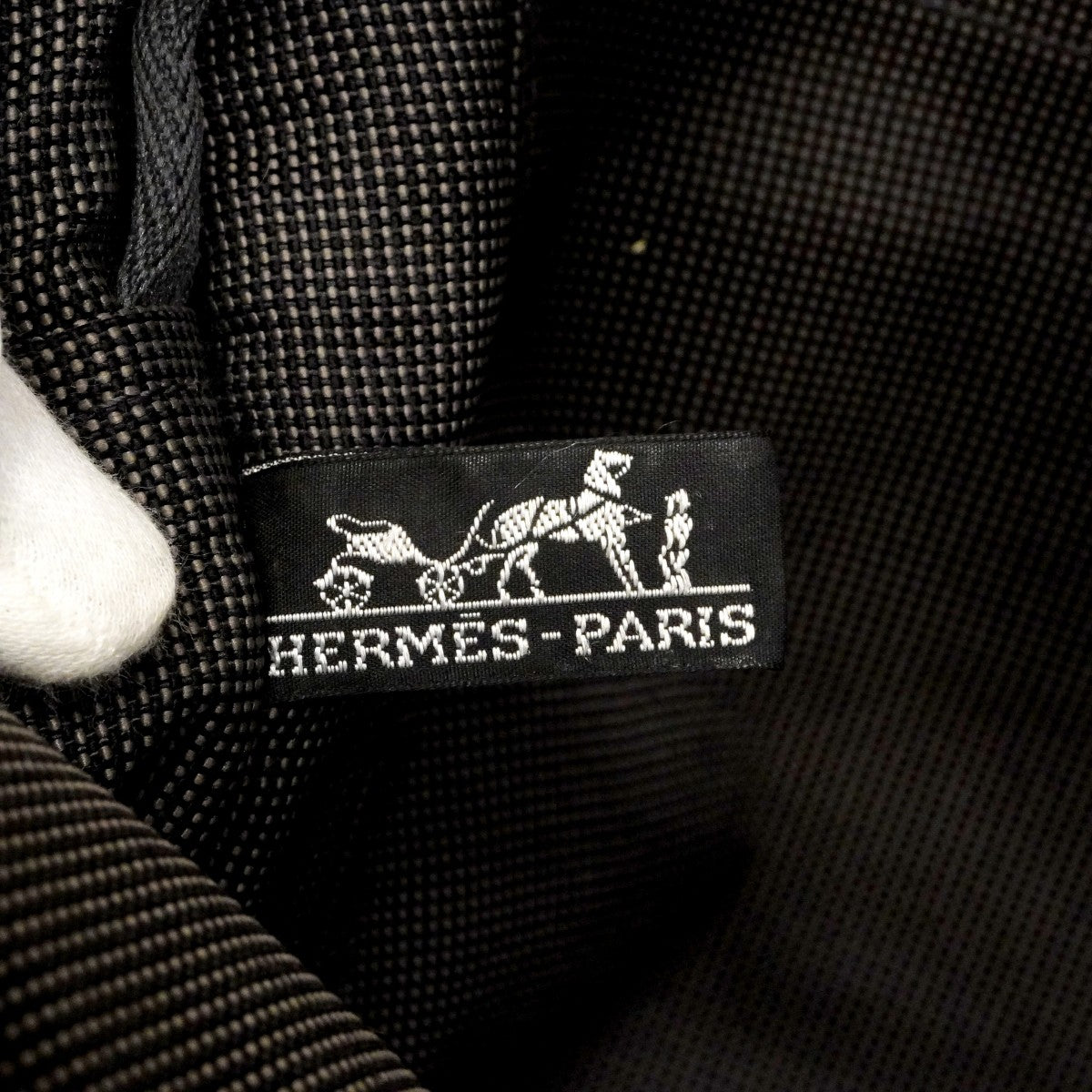 【6cb2777】エルメス トートバッグ エールラインMM キャンバス グレー シルバー金具【中古】メンズ レディース ユニセックス