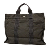 【6cb2777】エルメス トートバッグ エールラインMM キャンバス グレー シルバー金具【中古】メンズ レディース ユニセックス