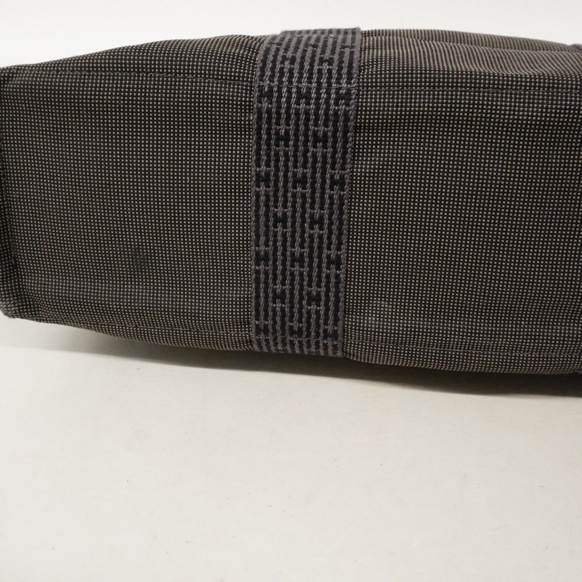 【6cb2777】エルメス トートバッグ エールラインMM キャンバス グレー シルバー金具【中古】メンズ レディース ユニセックス