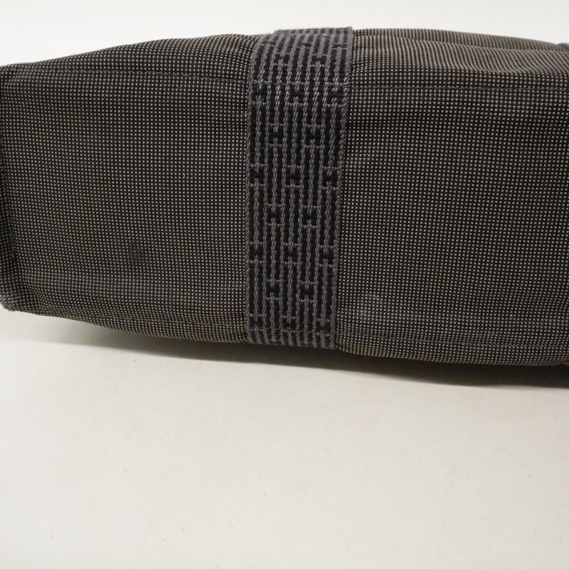 【6cb2777】エルメス トートバッグ エールラインMM キャンバス グレー シルバー金具【中古】メンズ レディース ユニセックス