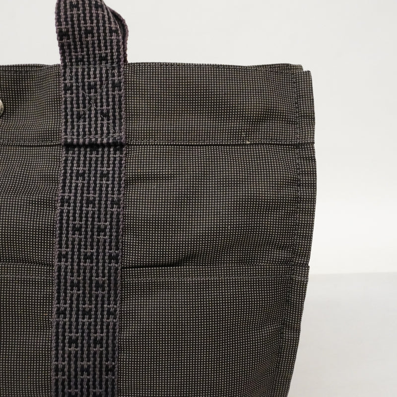 【6cb2777】エルメス トートバッグ エールラインMM キャンバス グレー シルバー金具【中古】メンズ レディース ユニセックス