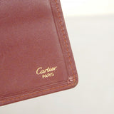 ★SALE【6cc2892】カルティエ 長札入れ マスト レザー ボルドー ゴールド金具【中古】メンズ レディース ユニセックス
