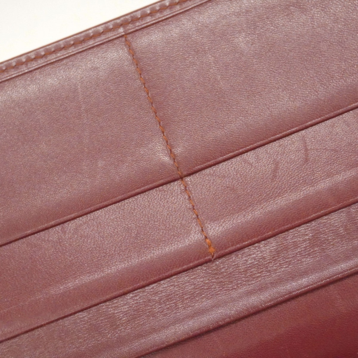 ★SALE【6cc2892】カルティエ 長札入れ マスト レザー ボルドー ゴールド金具【中古】メンズ レディース ユニセックス