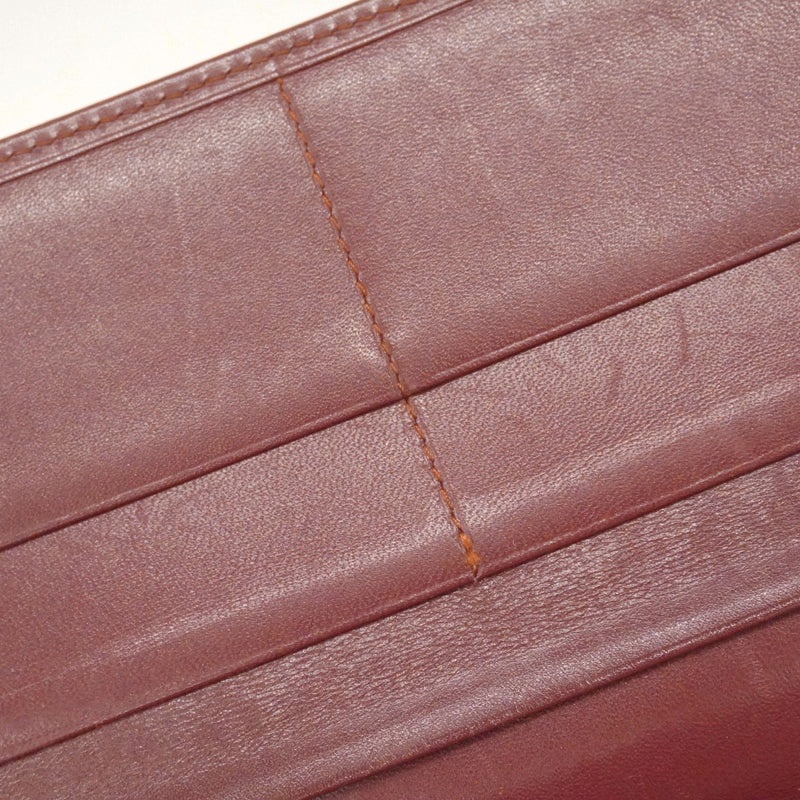 ★SALE【6cc2892】カルティエ 長札入れ マスト レザー ボルドー ゴールド金具【中古】メンズ レディース ユニセックス