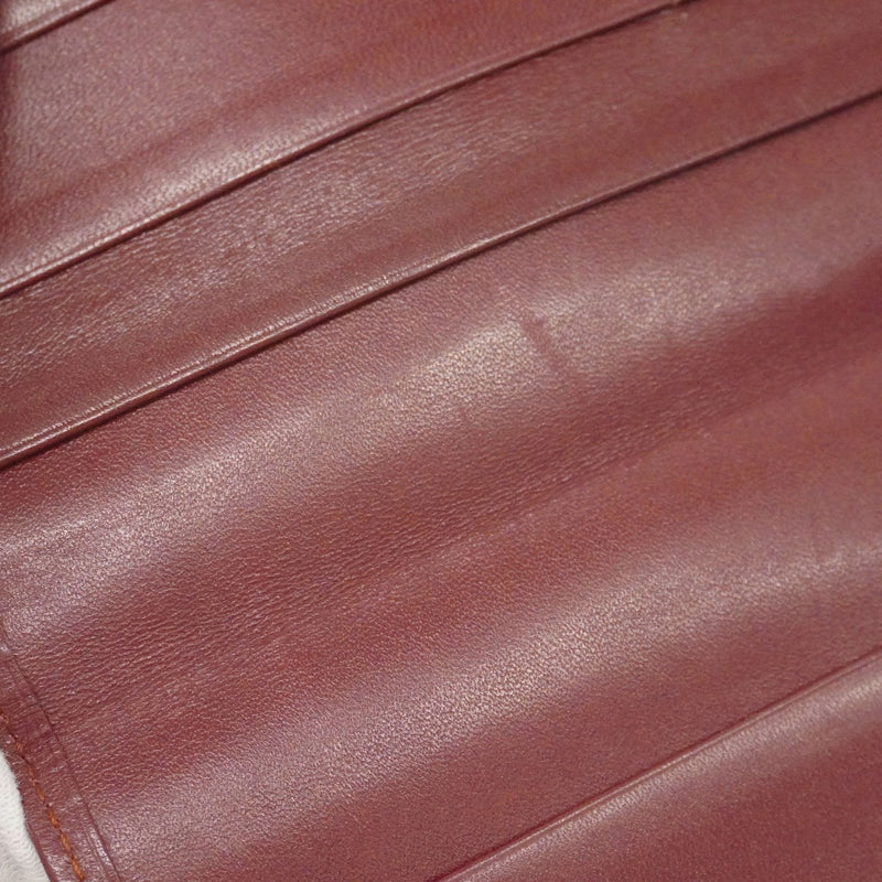 ★SALE【6cc2892】カルティエ 長札入れ マスト レザー ボルドー ゴールド金具【中古】メンズ レディース ユニセックス