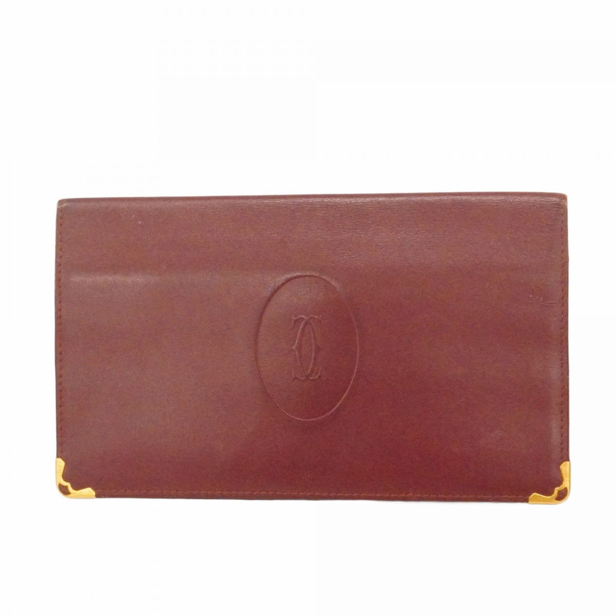 ★SALE【6cc2892】カルティエ 長札入れ マスト レザー ボルドー ゴールド金具【中古】メンズ レディース ユニセックス