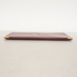 ★SALE【6cc2892】カルティエ 長札入れ マスト レザー ボルドー ゴールド金具【中古】メンズ レディース ユニセックス