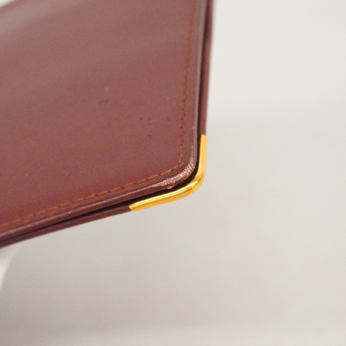 ★SALE【6cc2892】カルティエ 長札入れ マスト レザー ボルドー ゴールド金具【中古】メンズ レディース ユニセックス