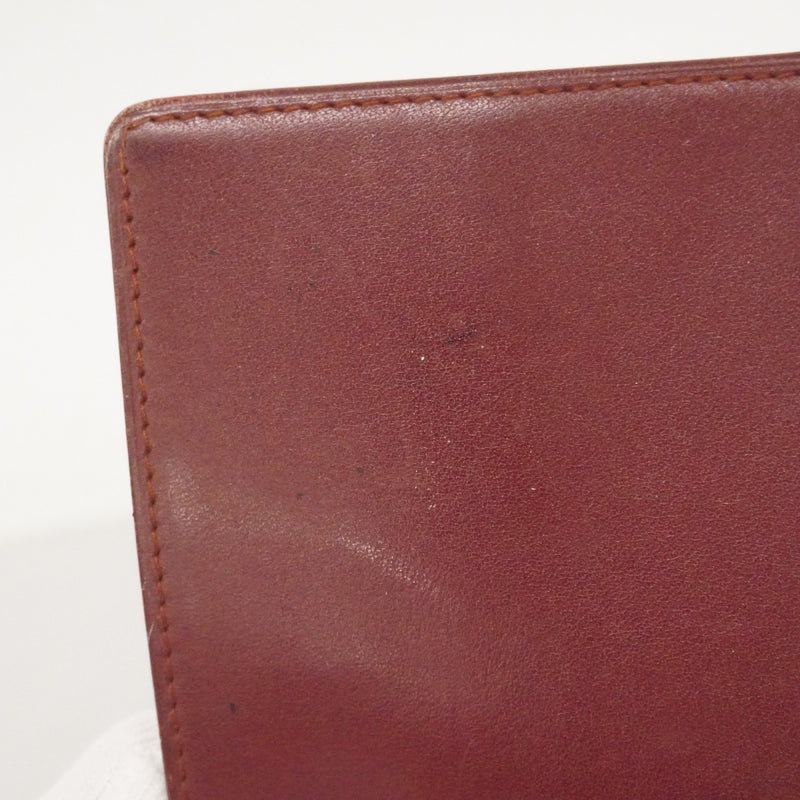 ★SALE【6cc2892】カルティエ 長札入れ マスト レザー ボルドー ゴールド金具【中古】メンズ レディース ユニセックス