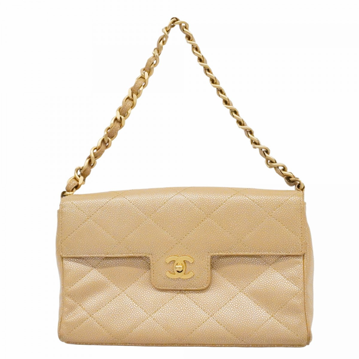 ★最終価格★SALE【6cc2957-k】シャネル ハンドバッグ マトラッセ キャビアスキン ピンクベージュ ゴールド金具【中古】レディース