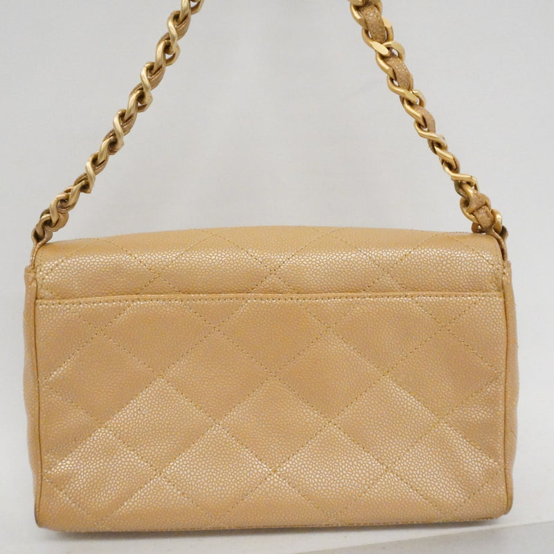 ★最終価格★SALE【6cc2957-k】シャネル ハンドバッグ マトラッセ キャビアスキン ピンクベージュ ゴールド金具【中古】レディース