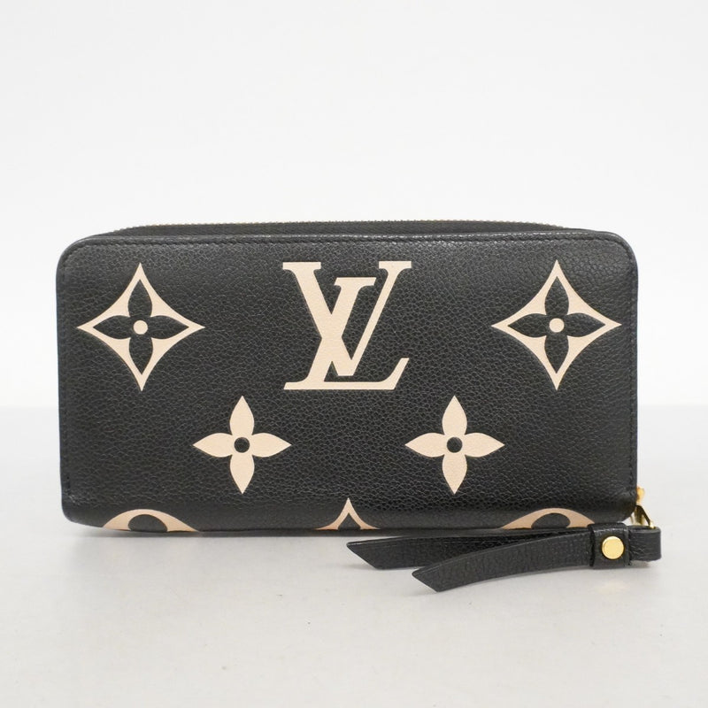 ★在庫処分★最終価格【6cc2973-k】ルイヴィトン 長財布 モノグラム・アンプラント バイカラー ジッピーウォレット M80481 ベージュ ノワール【中古】レディース