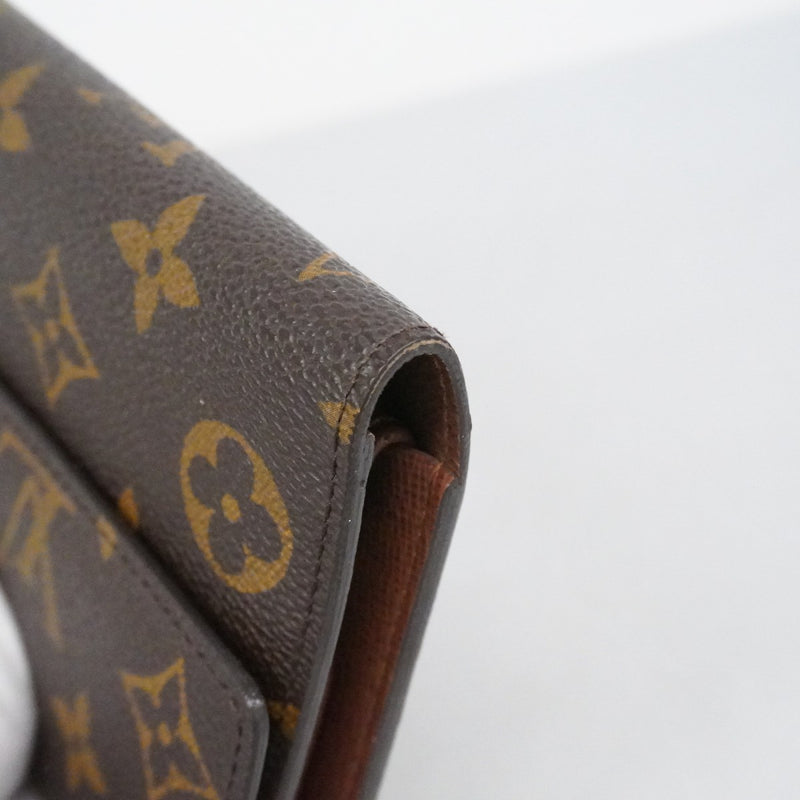 【6cc3148】ルイヴィトン 三つ折り長財布 モノグラム ポルトフォイユインターナショナル M61217 ブラウン【中古】メンズ レディース ユニセックス