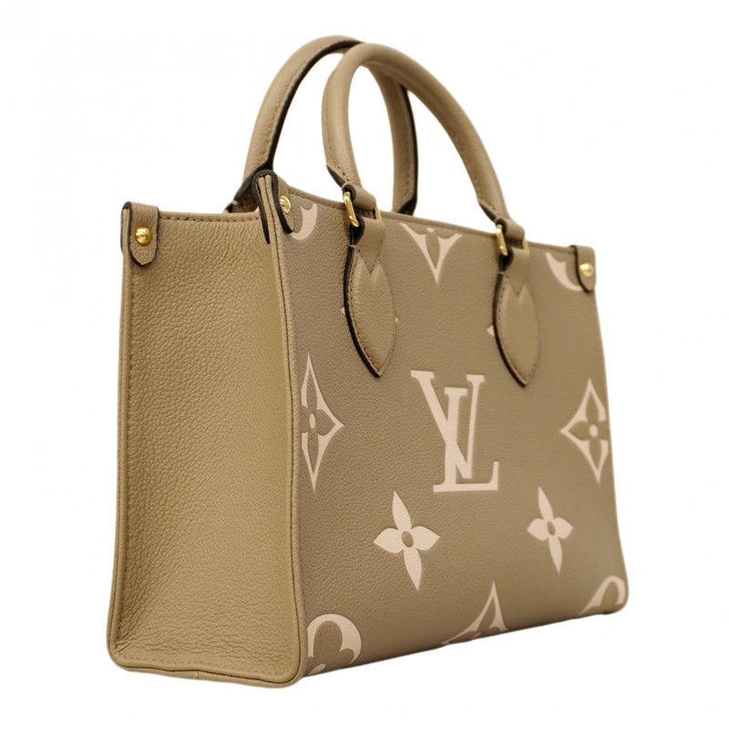 【6cc3186】ルイヴィトン ハンドバッグ モノグラム・アンプラント バイカラー オンザゴーPM M45779 トゥルトレール クレーム 2wayバッグ【中古】レディース