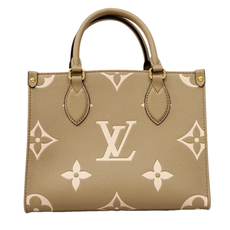 【6cc3186】ルイヴィトン ハンドバッグ モノグラム・アンプラント バイカラー オンザゴーPM M45779 トゥルトレール クレーム 2wayバッグ【中古】レディース