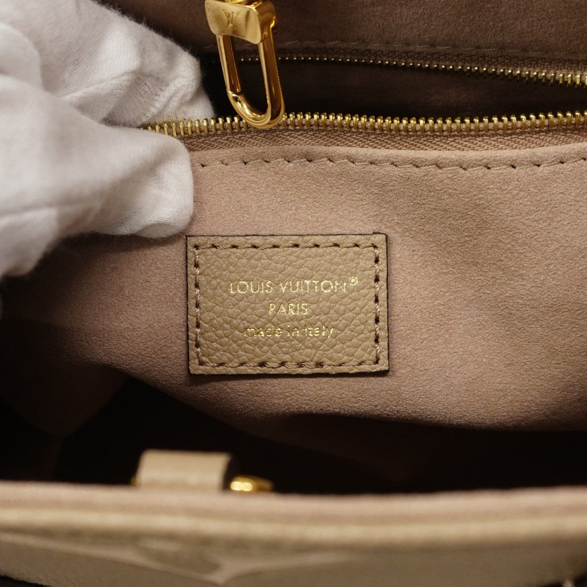 【6cc3186】ルイヴィトン ハンドバッグ モノグラム・アンプラント バイカラー オンザゴーPM M45779 トゥルトレール クレーム 2wayバッグ【中古】レディース