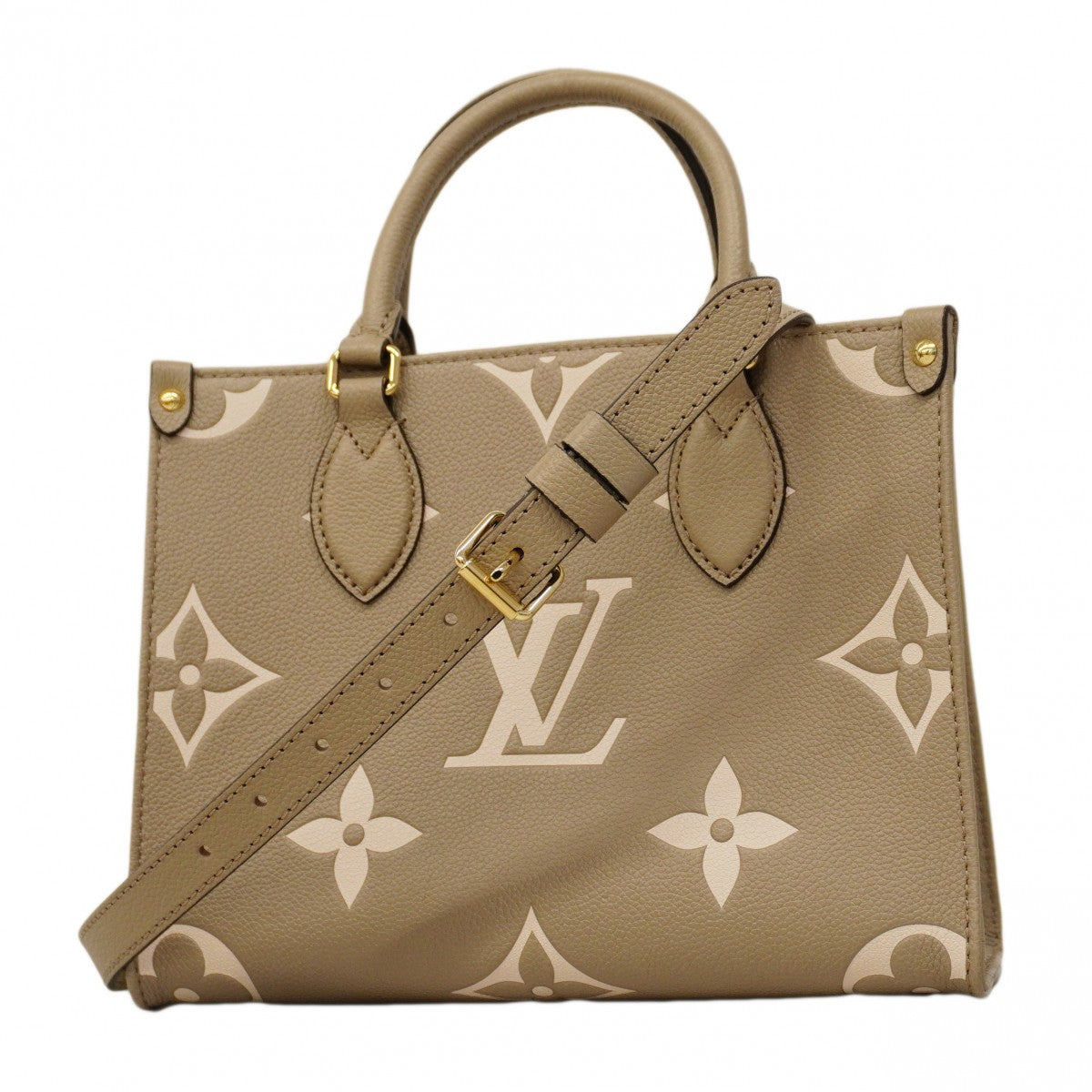 【6cc3186】ルイヴィトン ハンドバッグ モノグラム・アンプラント バイカラー オンザゴーPM M45779 トゥルトレール クレーム 2wayバッグ【中古】レディース