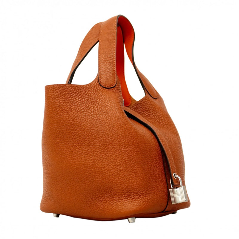 ★最終価格★SALE【6cc3194】エルメス ハンドバッグ ピコタンロックPMエクラ トリヨンクレマンス スイフト キュイーブル/カプシーヌ シルバー金具 U刻印【中古】レディース