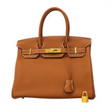 ★SALE【6cc3292-g】エルメス ハンドバッグ バーキン30 トリヨンノビーヨ ゴールド ゴールド金具 C刻印【中古】レディース