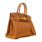 ★SALE【6cc3292-g】エルメス ハンドバッグ バーキン30 トリヨンノビーヨ ゴールド ゴールド金具 C刻印【中古】レディース