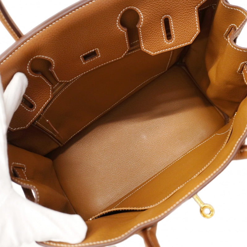 ★SALE【6cc3292-g】エルメス ハンドバッグ バーキン30 トリヨンノビーヨ ゴールド ゴールド金具 C刻印【中古】レディース