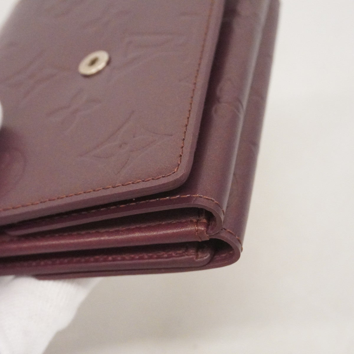 【6cc3319-k】ルイヴィトン 三つ折り財布 モノグラム・マット ポルトモネ ビエ カルトクレディ M65116 ヴィオレ【中古】レディース