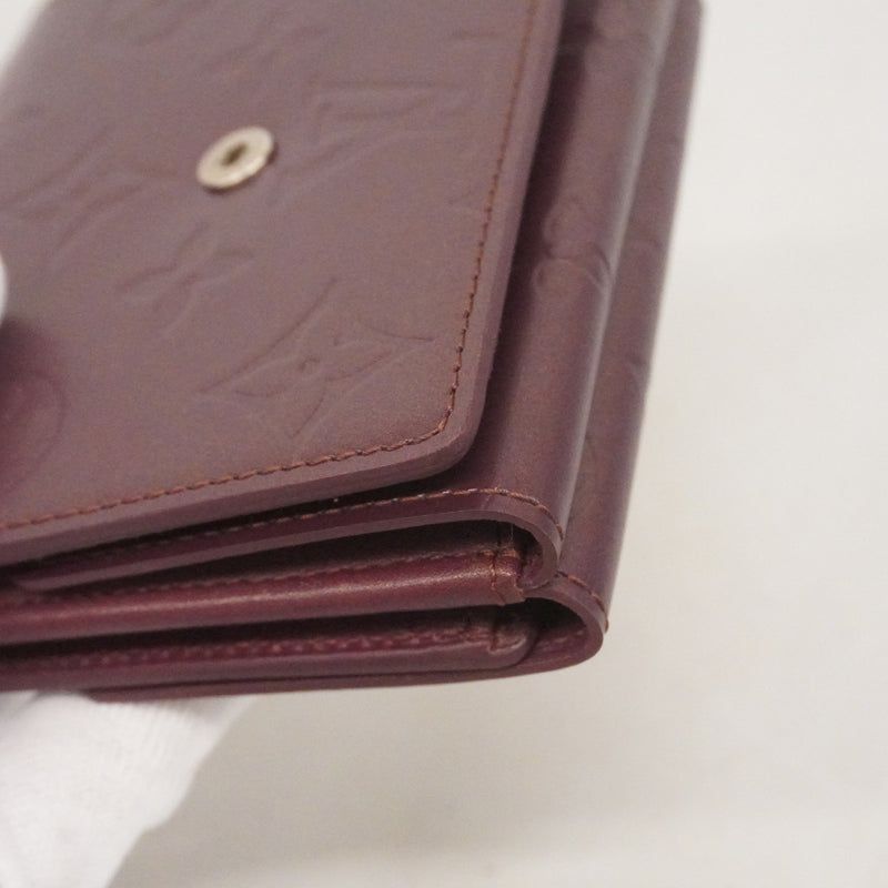 【6cc3319-k】ルイヴィトン 三つ折り財布 モノグラム・マット ポルトモネ ビエ カルトクレディ M65116 ヴィオレ【中古】レディース