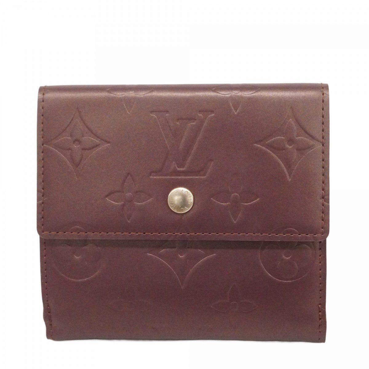 【6cc3319-k】ルイヴィトン 三つ折り財布 モノグラム・マット ポルトモネ ビエ カルトクレディ M65116 ヴィオレ【中古】レディース