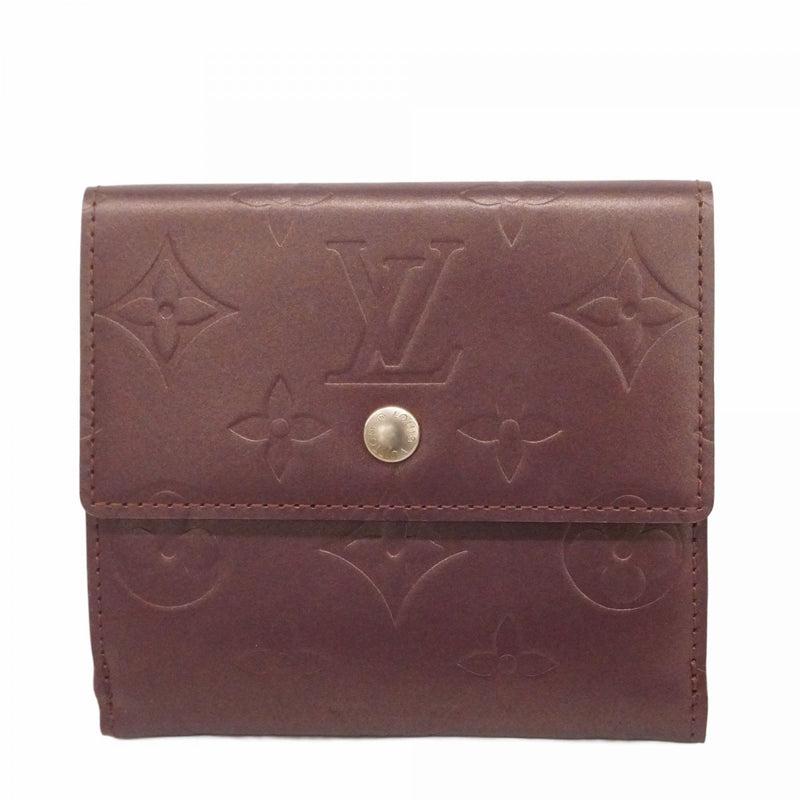 【6cc3319-k】ルイヴィトン 三つ折り財布 モノグラム・マット ポルトモネ ビエ カルトクレディ M65116 ヴィオレ【中古】レディース