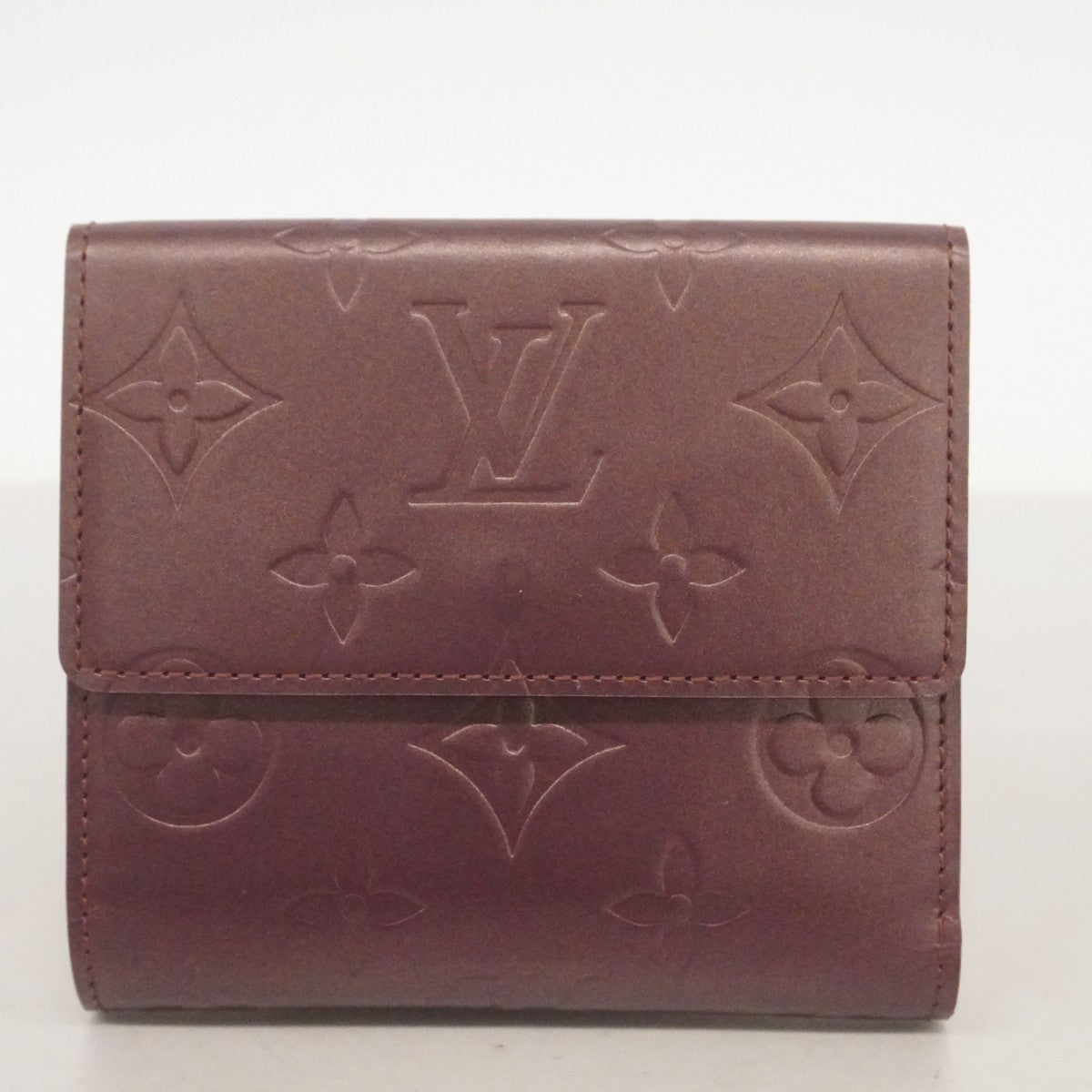 【6cc3319-k】ルイヴィトン 三つ折り財布 モノグラム・マット ポルトモネ ビエ カルトクレディ M65116 ヴィオレ【中古】レディース