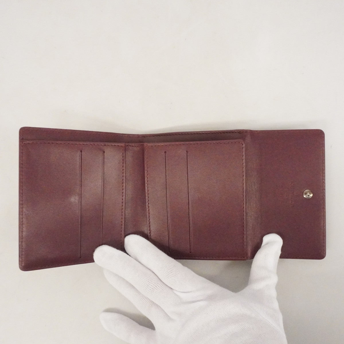 【6cc3319-k】ルイヴィトン 三つ折り財布 モノグラム・マット ポルトモネ ビエ カルトクレディ M65116 ヴィオレ【中古】レディース