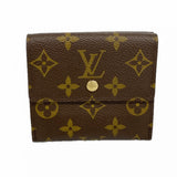 【6cc3379】ルイヴィトン 三つ折り長財布 モノグラム ポルトモネビエカルトクレディ M61652 ブラウン【中古】レディース