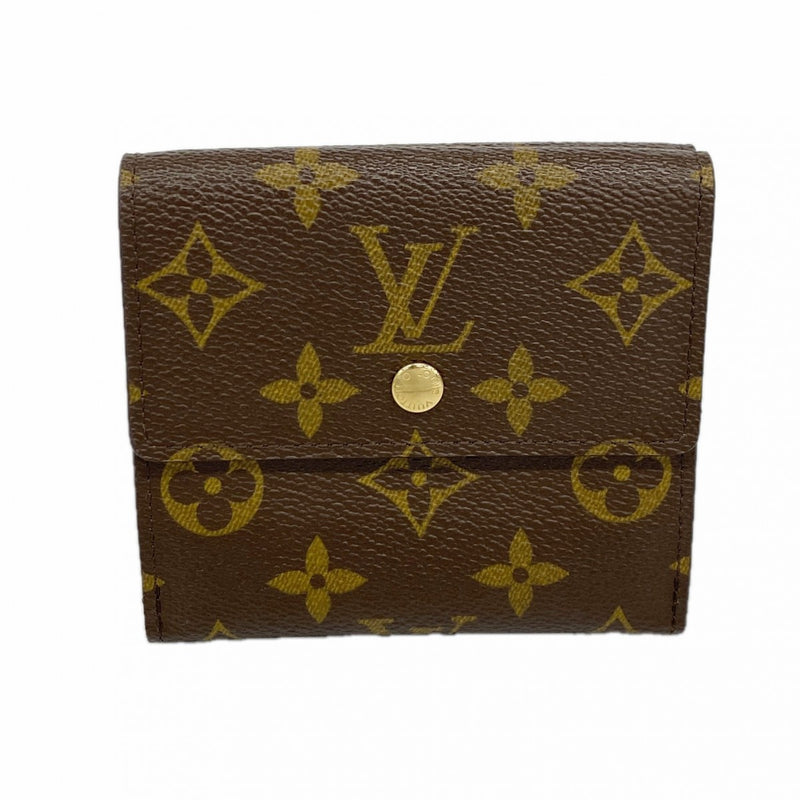 【6cc3379】ルイヴィトン 三つ折り長財布 モノグラム ポルトモネビエカルトクレディ M61652 ブラウン【中古】レディース