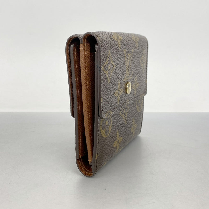 【6cc3379】ルイヴィトン 三つ折り長財布 モノグラム ポルトモネビエカルトクレディ M61652 ブラウン【中古】レディース