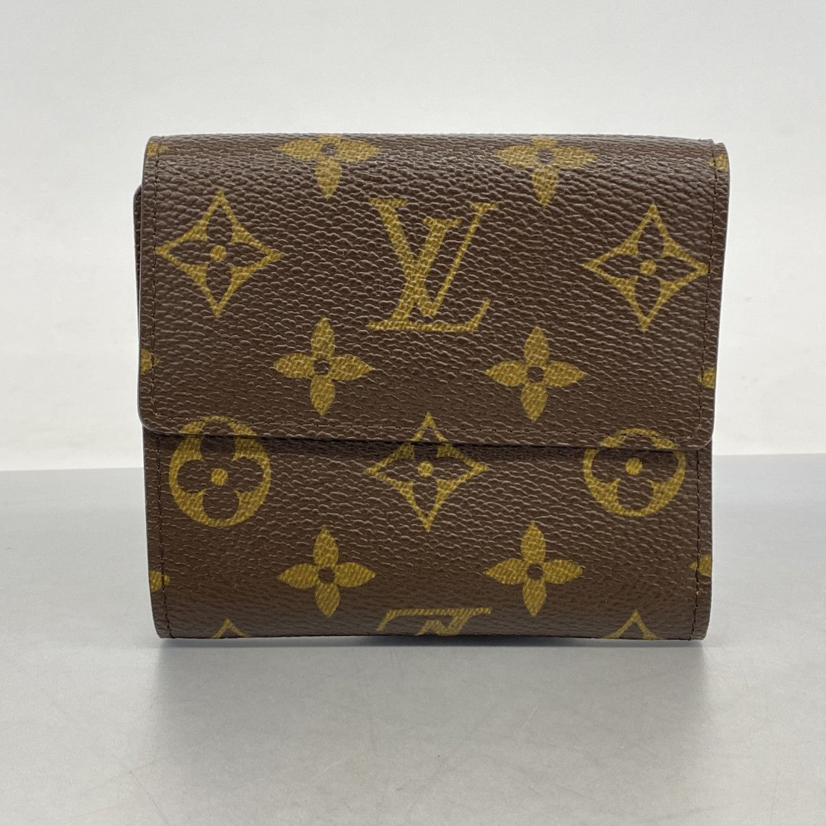 【6cc3379】ルイヴィトン 三つ折り長財布 モノグラム ポルトモネビエカルトクレディ M61652 ブラウン【中古】レディース