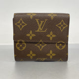 【6cc3379】ルイヴィトン 三つ折り長財布 モノグラム ポルトモネビエカルトクレディ M61652 ブラウン【中古】レディース