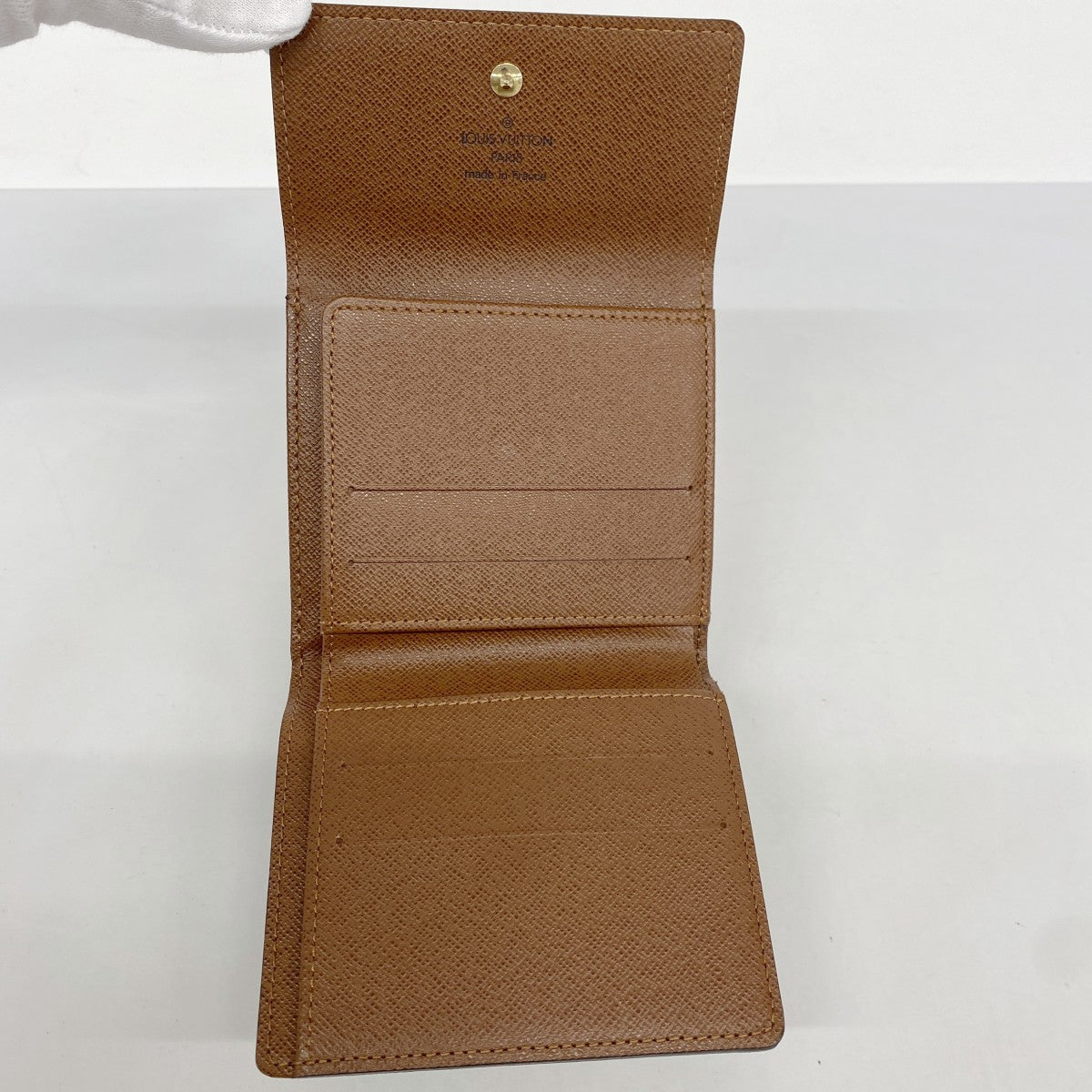 【6cc3379】ルイヴィトン 三つ折り長財布 モノグラム ポルトモネビエカルトクレディ M61652 ブラウン【中古】レディース