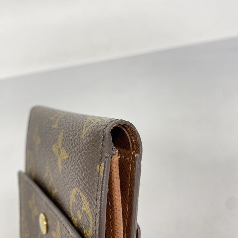 【6cc3379】ルイヴィトン 三つ折り長財布 モノグラム ポルトモネビエカルトクレディ M61652 ブラウン【中古】レディース