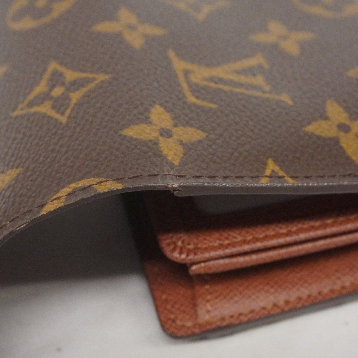 【6cc3397-k】ルイヴィトン 三つ折り財布 モノグラム ポルトフォイユアレクサンドラ M60047 ブラウン【中古】メンズ レディース ユニセックス