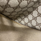 ★SALE【6cc3407-k】グッチ トートバッグ GGスプリーム/シェリーライン 39 02 003 PVC ベージュ ブラウン ゴールド/シルバー金具【中古】レディース