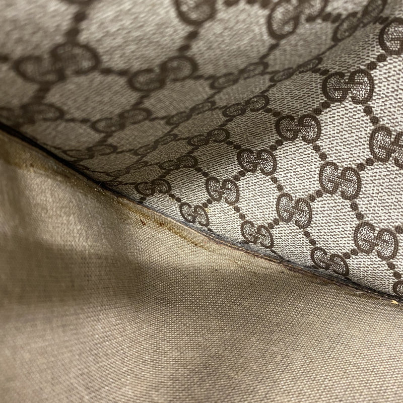 ★SALE【6cc3407-k】グッチ トートバッグ GGスプリーム/シェリーライン 39 02 003 PVC ベージュ ブラウン ゴールド/シルバー金具【中古】レディース