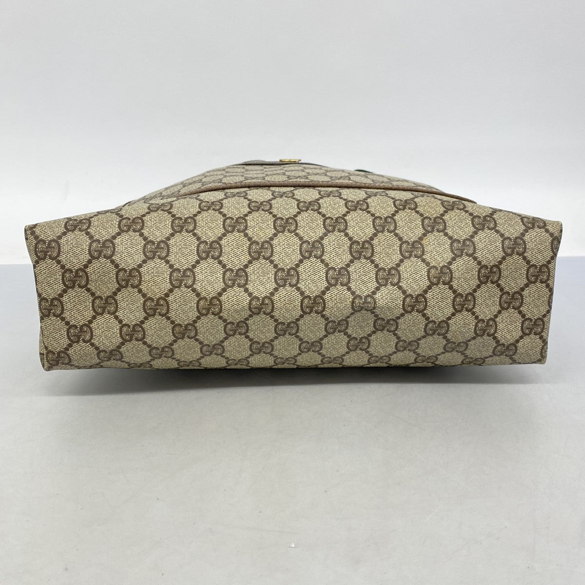 ★SALE【6cc3407-k】グッチ トートバッグ GGスプリーム/シェリーライン 39 02 003 PVC ベージュ ブラウン ゴールド/シルバー金具【中古】レディース