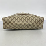 ★SALE【6cc3407-k】グッチ トートバッグ GGスプリーム/シェリーライン 39 02 003 PVC ベージュ ブラウン ゴールド/シルバー金具【中古】レディース