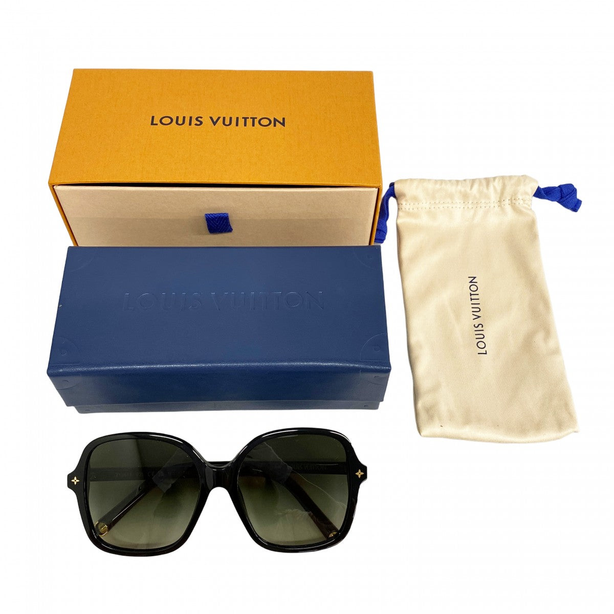 【6cc3475】ルイヴィトン サングラス マイモノグラムライトスクエア Z1861E ブラック【中古】レディース